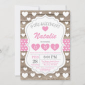 バレンタイン・リトル・スイートアート第1誕生日 招待状 (正面)