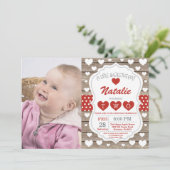 バレンタイン リトル スイートハート 2歳 誕生日 招待状 (スタンド正面)