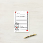 バレンタイン・レター(大きなポストイット・メモ帳) ポストイット (デスク上)