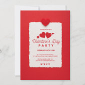 バレンタイン・レッドハートパーティ招待状 招待状 (正面)