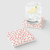 バレンタイン レッド ハート パターン ストーンコースター (横)