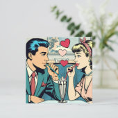 バレンタイン | レトロカップルのミルクシェイクを飲む シーズンカード (スタンド正面)