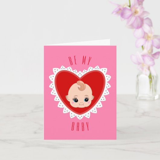 バレンタイン レトロ ビンテージ ベイビー ドール カード (蘭)