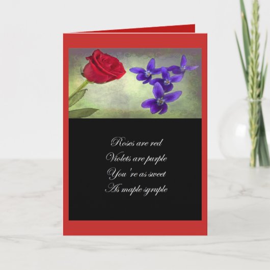 バレンタイン - ローズは赤く、バイオレットは紫 カード (正面)