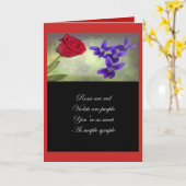 バレンタイン - ローズは赤く、バイオレットは紫 カード (黄色い花)