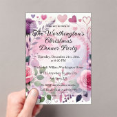 バレンタイン ローズ ハート 花 パステル 水彩 アクリル招待状 (インサイチュ (ポータブル))