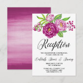 バレンタイン ワインレッドの水彩 牡丹の結婚式 披露宴 エンクロージャーカード (正面/裏面)