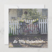 『バレンタイン・ヴィンテージ自転車・ピケット・フェンス』 シーズンカード (正面)