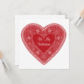 バレンタイン ヴィンテージ ラレース ハート カード (正面/裏面インサイチュ)