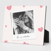 バレンタイン | 写パーソナライズされた真 | 赤いハート フォトプラーク (側面)