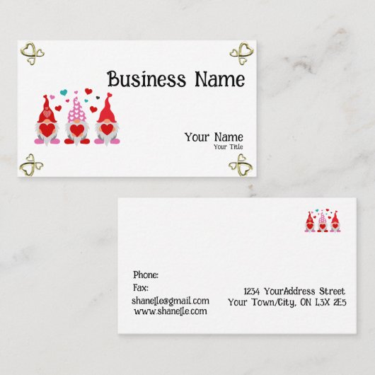 バレンタイン 名刺 (正面/裏面)