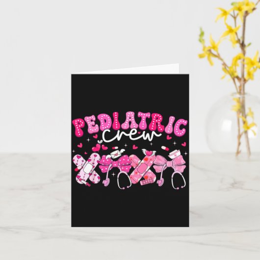 バレンタイン 小児科 医療チーム キス ハート 看護師 コケッティー リボン P カード (黄色い花)