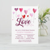 バレンタイン，愛，ブライダルシャワー 招待状 (スタンド正面)