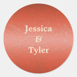 バレンタイン。愛。モノグラム。 ラウンドシール