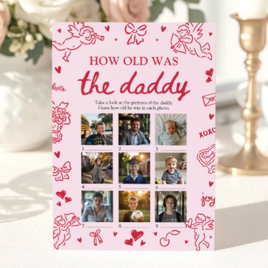 バレンタイン 手描き お父さん いくつでした ゲーム 招待状