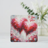 バレンタイン 抽象的なハートの絵 - 私もあなたも愛してる シーズンカード (スタンド正面)