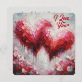 バレンタイン 抽象的なハートの絵 - 私もあなたも愛してる シーズンカード (正面/裏面)