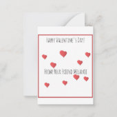 バレンタイン(昆虫)マルハナバチデイジーピンクハートかわいい ノートカード (裏面)