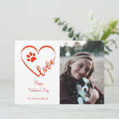 バレンタイン 犬 フォト 愛 シーズンカード (スタンド正面)