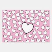 バレンタイン 白 ハート 包装紙 シート (正面)