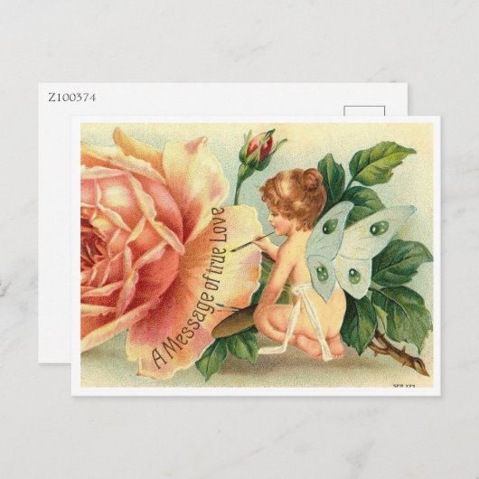 バレンタイン、真の愛のメッセージビクトリアン。 ポストカード (正面/裏面)