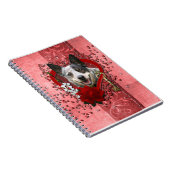 バレンタイン-私のハートへの鍵-オーストラリアの牛犬 ノートブック (右側)