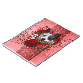 バレンタイン-私のハートへの鍵-オーストラリアの牛犬 ノートブック (左側)