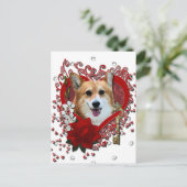 バレンタイン-私のハートへの鍵-コーギー-オーウェン シーズンポストカード (スタンド正面)