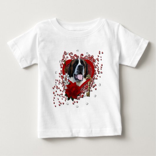バレンタイン-私のハートへの鍵-サンベルナール峠- Mae ベビーTシャツ (正面)
