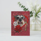 バレンタイン-私のハートへの鍵-シュナウツァー シーズンポストカード (スタンド正面)