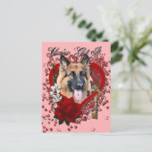 バレンタイン-私のハートへの鍵-ジャーマン・シェパード シーズンポストカード (スタンド正面)