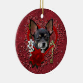 バレンタイン-私のハートへの鍵-チワワ-イザベラ セラミックオーナメント (右)