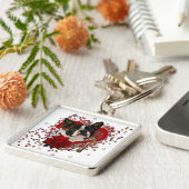 バレンタイン-私のハートへの鍵-ボストンテリア キーホルダー (側面)