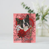 バレンタイン – 私のハートへの鍵- Boston Terrier シーズンポストカード (スタンド正面)