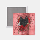 バレンタイン – 私のハートへの鍵- Cairn Terrier マグネット (正面/裏面)