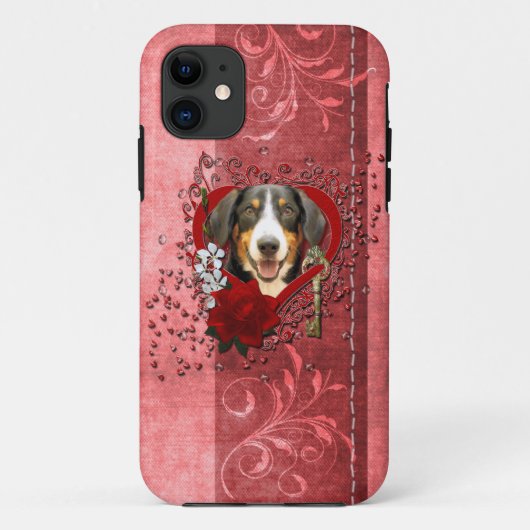 バレンタイン-私のハートへの鍵- Entlebucher - Eiger Case-Mate iPhoneケース (裏面)