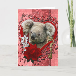 バレンタイン – 私のハートへの鍵- Koala Bear シーズンカード