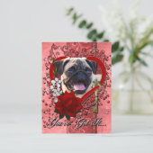バレンタイン – 私のハートへの鍵- Pug シーズンポストカード (スタンド正面)