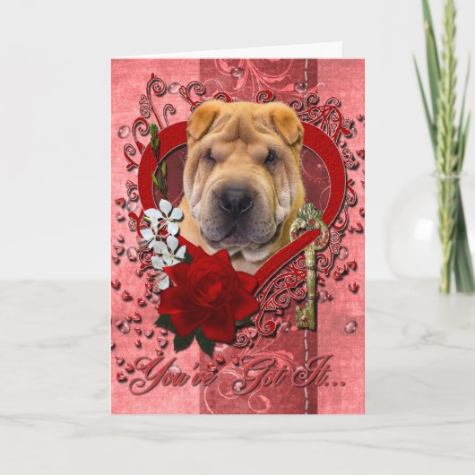 バレンタイン – 私のハートへの鍵- Shar Pei シーズンカード (正面)