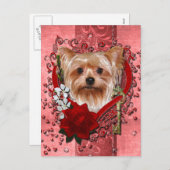 バレンタイン – 私のハートへの鍵- Yorkshire Terrier シーズンポストカード (正面/裏面)