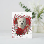 バレンタイン-私のハート西の高地テリアへの鍵 シーズンポストカード (スタンド正面)