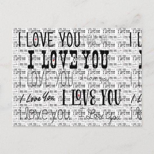 バレンタイン 結婚式 保存 日付 ポストカード 2 "I LOVE YOU" (正面)