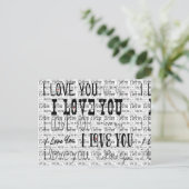 バレンタイン 結婚式 保存 日付 ポストカード 2 "I LOVE YOU" (スタンド正面)