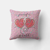 バレンタイン 絵柄 ハートの相互ロックデザイン クッション (裏面)