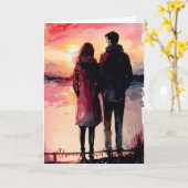 バレンタイン・記念日 カップルカード カード (黄色い花)