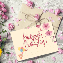 バレンタイン 誕生日カード ピンクの花 カード , 誕生日カード