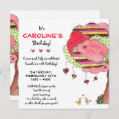 バレンタイン、誕生日パーティーの招待 招待状 (正面/裏面)