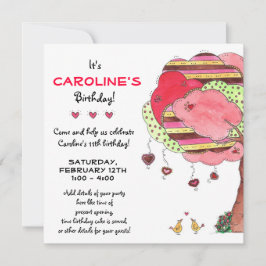 バレンタイン、誕生日パーティーの招待 招待状