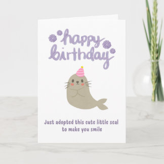 バレンタイン 誕生日 かわいい アザラシ グリーティングカード