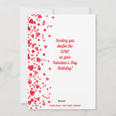 バレンタイン 誕生日 コンフェッティ ハート オーダーメイド カード (裏面)